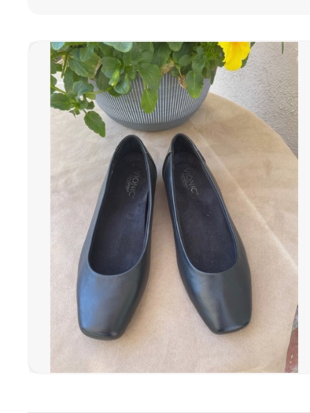 Vionic Sonoma Wedge Square Toe Flats Black